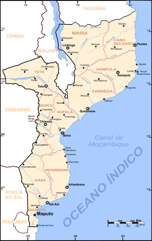 Mapa de Moçambique — Carga Certa MZ
